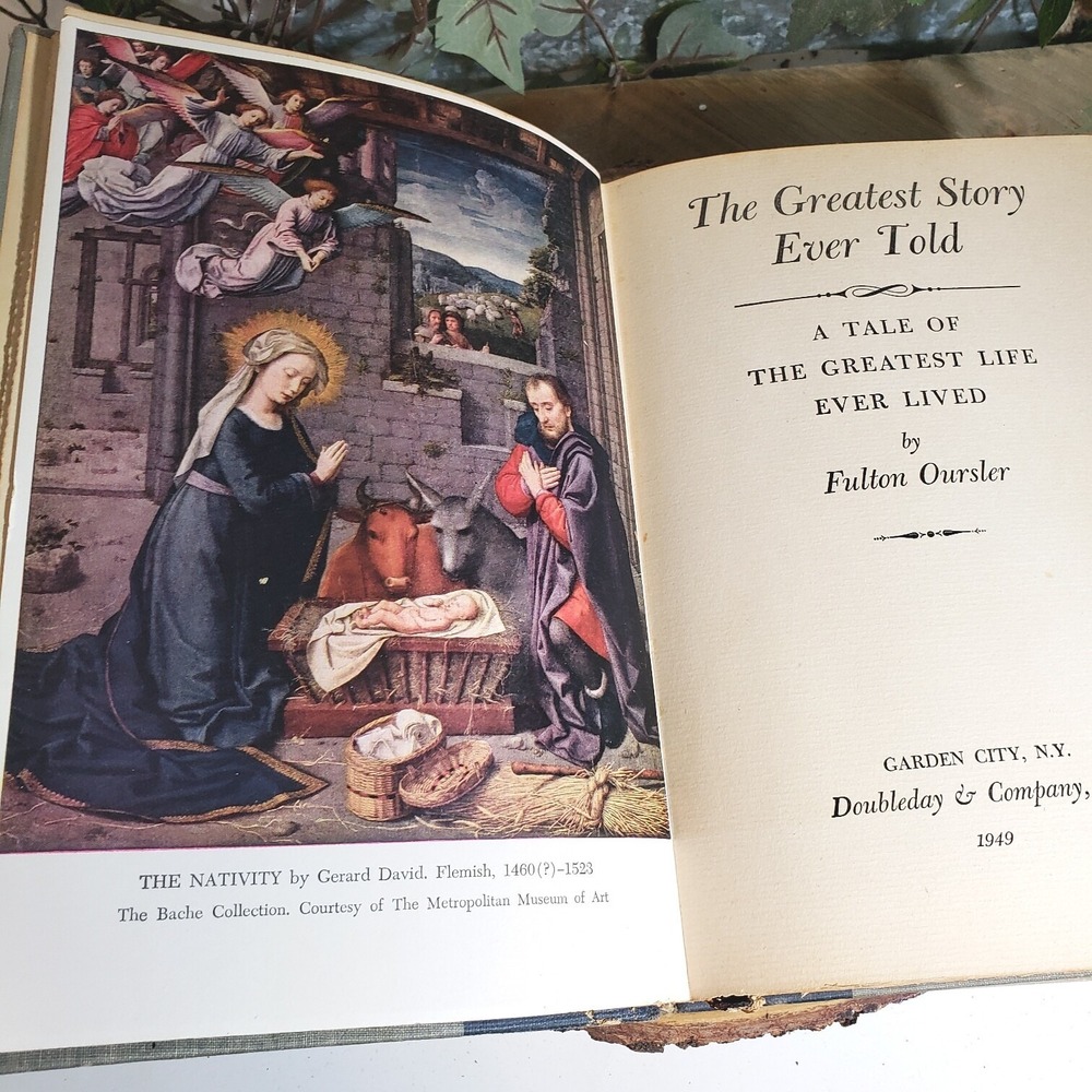 Vintage "FIRST De Luxe Edition 1949" The Greatest Story Ever Told Fulton Oursler